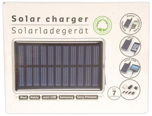 K2M 38702 oplader op zonne-energie, 1800 mAh, 7 aansluitingen