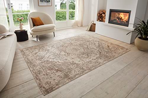 Hanse Home Zand vintage tapijt, oosters laagpolig woonkamertapijt, crèmebruin, 160 x 235 cm