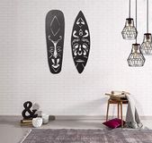 Homemania Wanddecoratie, staal, zwart, 30 x 0,15 x 48 cm