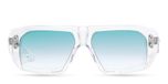 Dita Hypher-1183 Lunettes de soleil unisexe transparentes carrées bleues