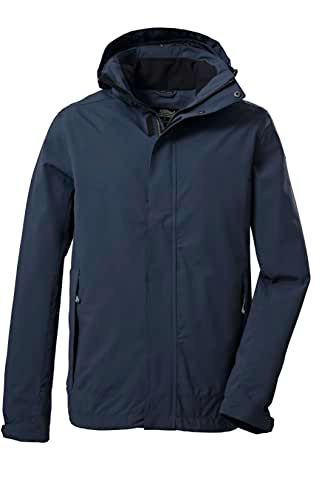killtec Men's Functional Jacket with Detachable Hood/Outdoor Jacket Waterproof KOS 87 KG MN JCKT XENIOS, Dark Navy