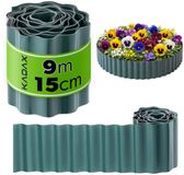 KADAX Grasrand 15 cm x 9 m, bloembedafscheiding van kunststof, flexibele rand voor bloembedden, maai-afscheiding, gazonband, gazonbegrenzing