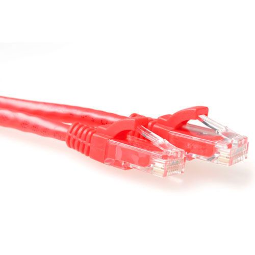 ACT Rode 0,25 meter UTP CAT6 patchkabel snagless met RJ45 connectoren