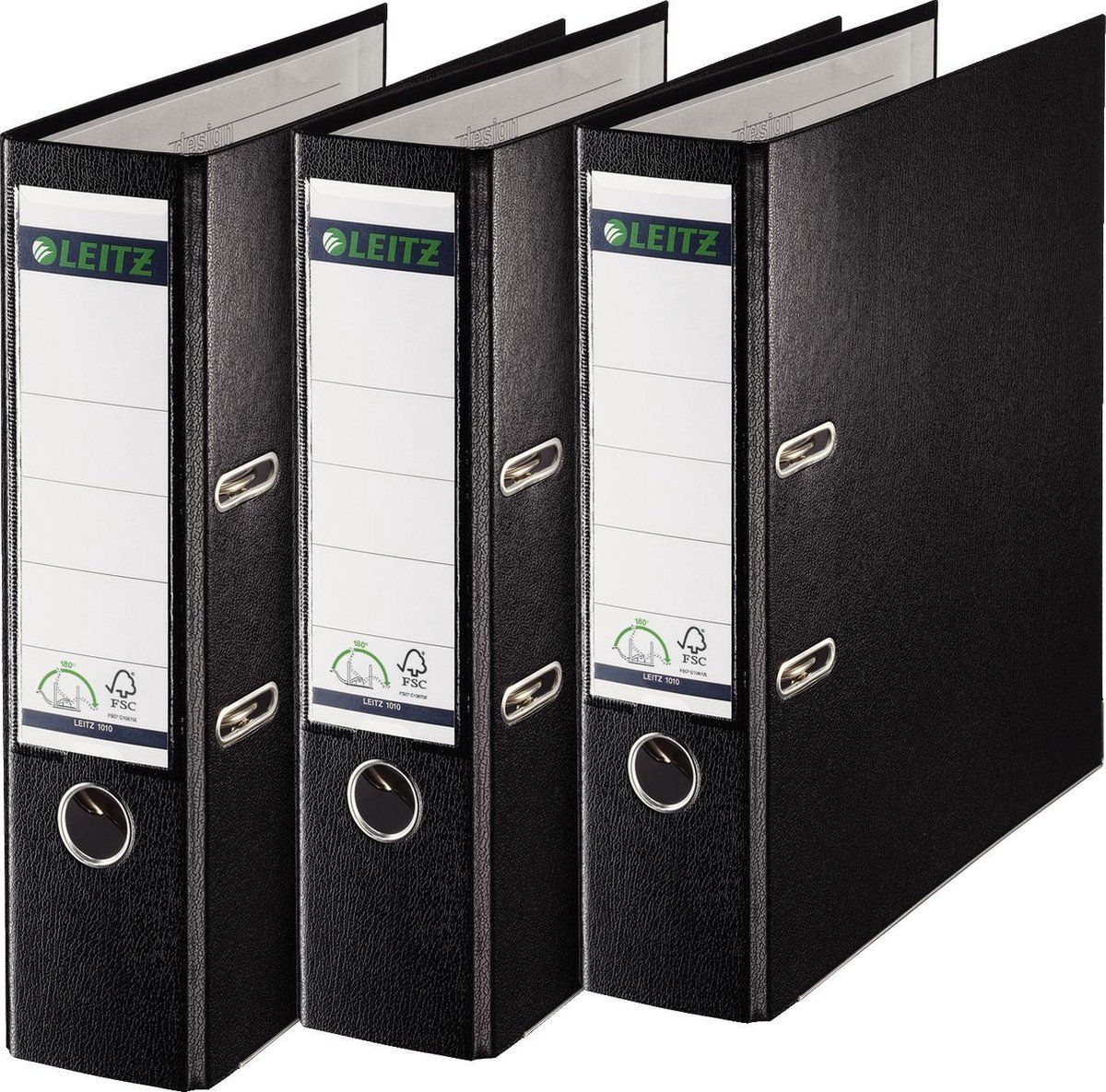 Leitz 180° Ordner Kunststof - 3 stuks - A4 - Zwart