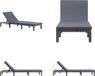 vidaXL Ligbed met kussen poly rattan antraciet