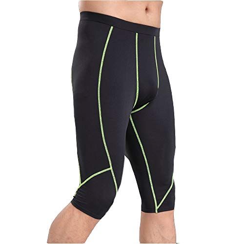 BaronHong Heren Compressieshort Leggings Basislaag Panty - Sport Fitness - Groen - M