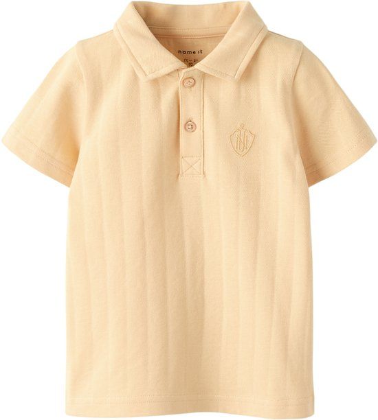 NAME IT NMMFEN SS POLO Jongens Polo Biologisch Katoen Korte Mouw Gestreept Peach Fuzz Maat 92