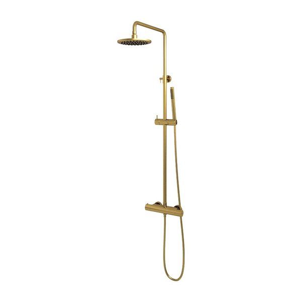 Brauer Gold Edition Stortdoucheset 20cm - Staafhanddouche - Messing Geborsteld Goud