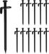 Relaxdays tentharingen set - set van 12 - 20 cm - RVS - zwart