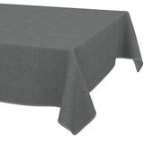 ANRO Tafelkleed Effen linnenlook Grijs 240x140cm Met sierband Afwasbaar Waterafstotend
