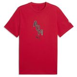 PUMA shirt fonctionnel rouge sang / noir / blanc