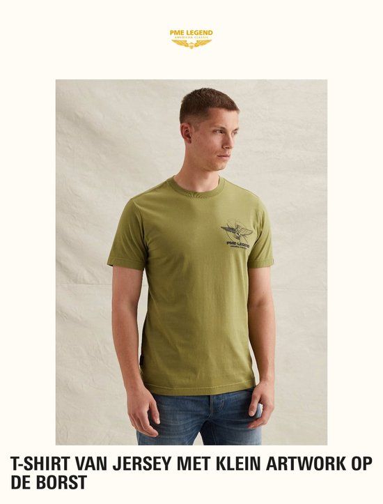 PME Legend T-Shirt JERSEY KLEIN ARTWORK MOSSTONE