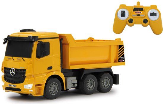Jamara 1:26 RC Vrachtwagen Mercedes-Benz Arocs Kiepwagen - Geel - 2,4GHz - Kant en Klaar
