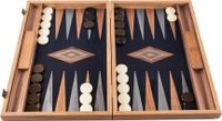 Manopoulos Premium Backgammon Set – Amerikanischer Nussbaum & Schwarzeiche – Perlmutt-Design (48x30 cm)