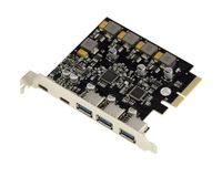 KALEA-INFORMATIQUE PCIe 5-poorts USB 3.1 10G 3-poorts type A en 2-poorts type C Self-powered High Power-controllerkaart. Via VL820 en ASM3142 chipset