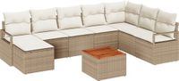 vidaXL - Tuinbank - Set - 8 zitplekken - Beige - Polyrattan - Hoek loungeset