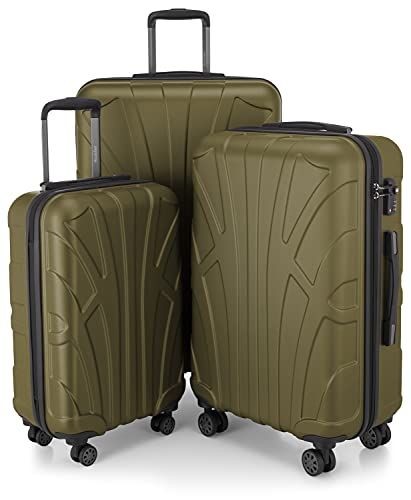 Suitline Kofferset - Trolleys - 3 Maten - Harde Schaal - Avocado - Dubbele Wielen