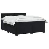 vidaXL Boxspringbed met matras Zwart 180 x 200 cm Fluweel