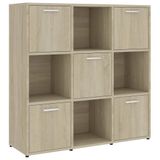 vidaXL Boekenkast 90x30x90 cm Sonoma Eiken Hout