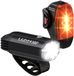Lezyne Fusion Drive 600 + KTV Drive Pro+ - Set d'éclairage de vélo - Lampes de vélo rechargeables par USB - Éclairage avant et arrière de vélo - Étanche - 500 lumens - Noir