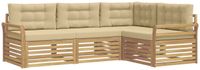 vidaXL - Buiten - bank - set - 4 - st - Wit - en - Beige - Polyester