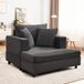 OKWISH Chaise longue avec espace de rangement - Canapé-lit pour salon ou chambre à coucher - Métal et bois - Gris