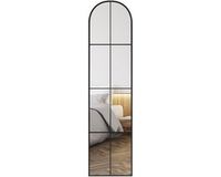 HOMCOM Spiegel op ware grootte - Metaal - 40x2,1x160cm - Zwart