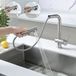Cecipa Robinet de cuisine avec douchette, mitigeur douchette d'évier extractible à 2 jets, mitigeur évier pivotant à 360°, mitigeur de cuisine avec barboteur démontable