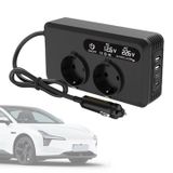 Onduleur 12V DC vers 220V AC pour voiture 200W - Noir