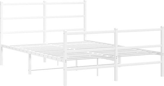 vidaXL Bedframe metaal wit 135x190 cm