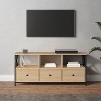 vidaXL-Tv-meubel-102x33x45-cm-bewerkt-hout-en-ijzer-sonoma-eikenkleur