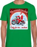 Bellatio Decorations Shoppartners Bv Fout Kerstshirt / t-shirt - No presents for kids only for me suckers - motorliefhebber / motorrijder / motor fan groen voor heren - kerstkleding / kerst outfit S