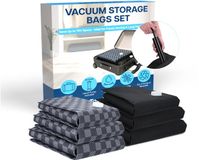MMOBIEL Vacuümzakken voor Kleding & Reizen – Stevige Ruimtebesparende Opbergzakken – Herbruikbare Luchtdichte Compressiezakken voor Dekbedden etc. – 6 Stuks (S/M/L) – Incl. Handpomp – Zwart/Grijs