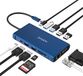 HOPDAY 12-in-1 USB C dockingstation met 2 HDMI 4K, VGA, Gigabit Ethernet, 100 W PD, 5 Gbps USB 3.0 hub, SD/TF-kaartlezer, 3,5 mm audio voor Dell/HP/Lenovo/MacBook Pro