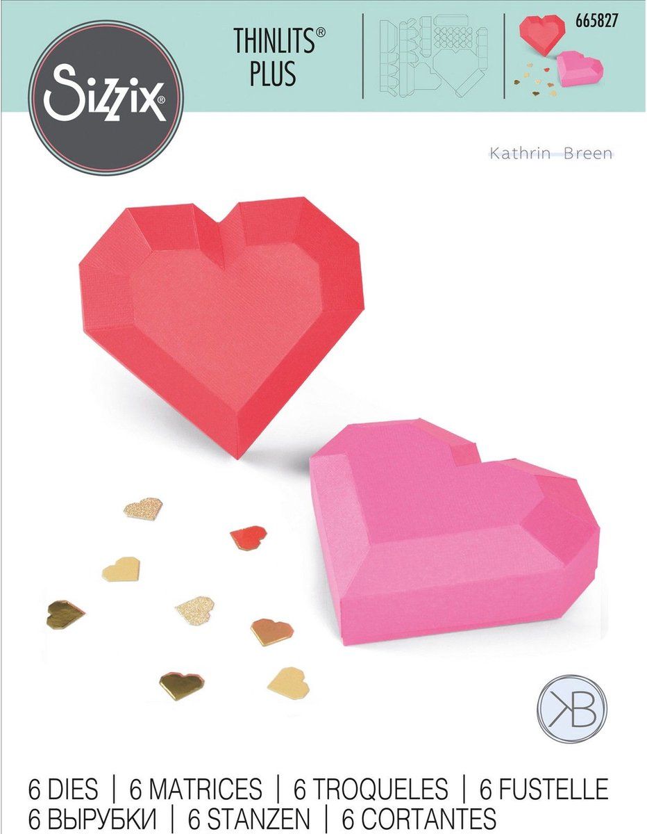 Sizzix Thinlits Snijmallen - Geo heart box - 0630454278528