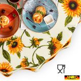 ANRO Tafelkleed Zonnebloemen Meerkleurig Rond Ø120cm