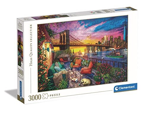Clementoni Collection-Manhattan Balcony Sunset-3000 Puzzel-volwassenen, Made in Italy, meerkleurig, 33552