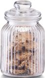 Zeller Voorraadpot - 900 ml - Glas - Rond - Strepen - 11x18,5 cm