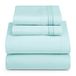 Hearth & Harbor Tweepersoons lakens - 4-delige lakenset, luxe tweepersoons geborsteld beddengoed - extra zacht beddengoed lakens en kussenslopen, volledig, aqua blauw
