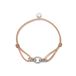 24Kae 22421S Armband Open Schakel Zijde-Zilver Beige-Zilverkleurig 18 cm