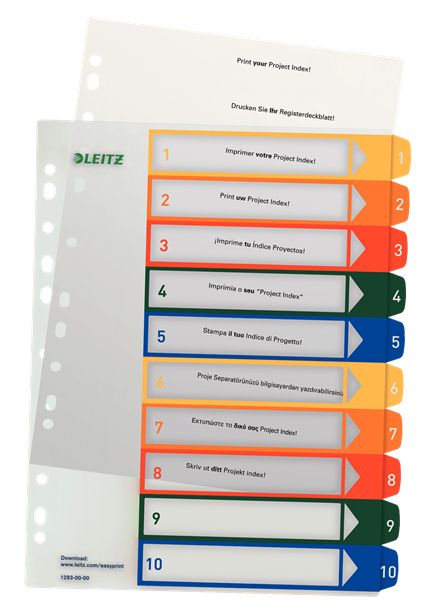 Leitz 12930000 Indextabs multi-color Polypropyleen (PP)