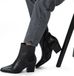 Manfield Bottines en cuir noir à talon - Taille 41