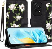 Techsuit Hoesje geschikt voor HONOR 200 Lite - FlipCraft Book Wallet Case met koord - Flowers of the Dawn