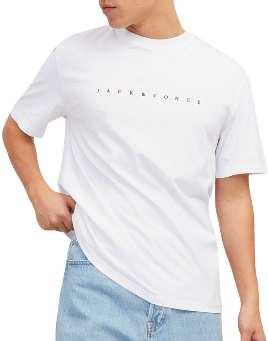 JACK&JONES Heren T-shirt JJESTAR JJ TEE SS NOOS Maat XXL Wit
