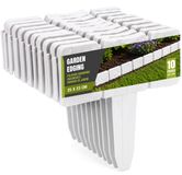 Bordure de jardin effet pierre 250 cm, 10 pièces de 25 x 23 cm, plastique blanc – bordure de pelouse à planter, palissade pour parterre et allée