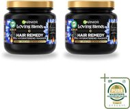Garnier Loving Blends Magnetic Charcoal Haarmasker voor Droog Haar - 2 x 340 ml