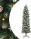 vidaXL Kunstmatige slanke kerstboom Groen en Wit 210 cm
