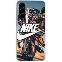 Maniacase Hoesje Voor Samsung Galaxy A56 nike logo wit motorwiel