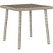 Table basse rectangulaire gris clair résine tressée