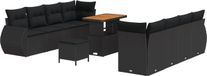 vidaXL Banc de jardin 11 pièces noir polyrotin
